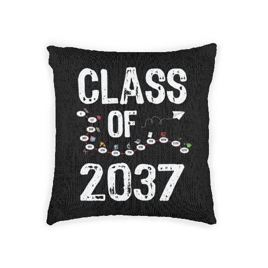 Funny Class of 2037 Grow With Me Back To School Woven Pillows