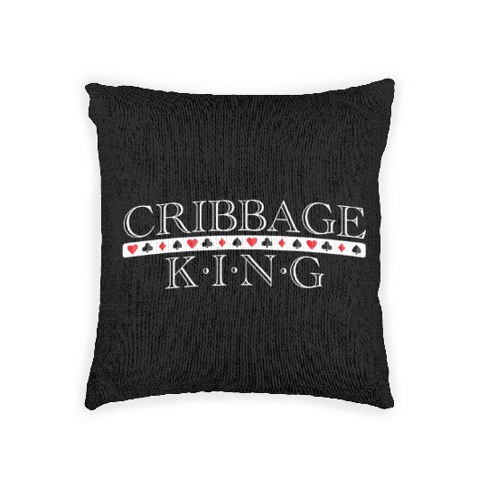 Cribbage King Card Player Graphic Print Idea Woven Pillows