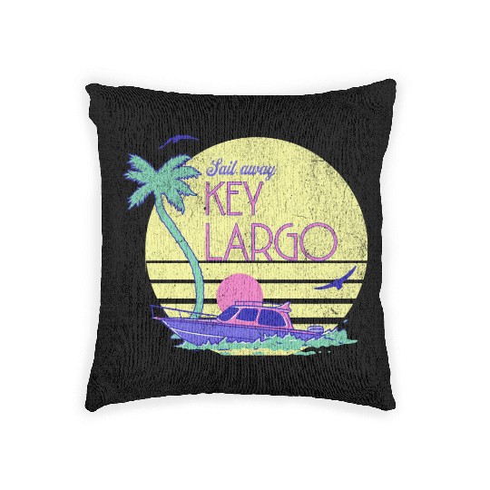 Sail Away Yacht Rock Key Largo Boating Woven Pillows
