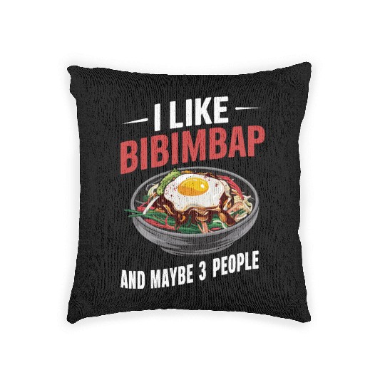 I Like Bibimbap And Maybe 3 People - Korean Food Woven Pillows