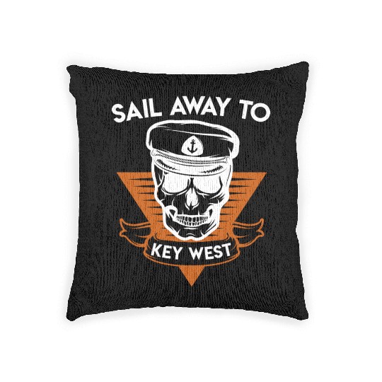 Florida Keys SAIL AWAY TO KEY-WEST Sailing Outfit Woven Pillows