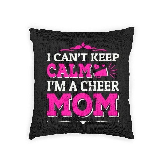 Keep Calm Cheer Mom Cheerleading Mother's Day Woven Pillows