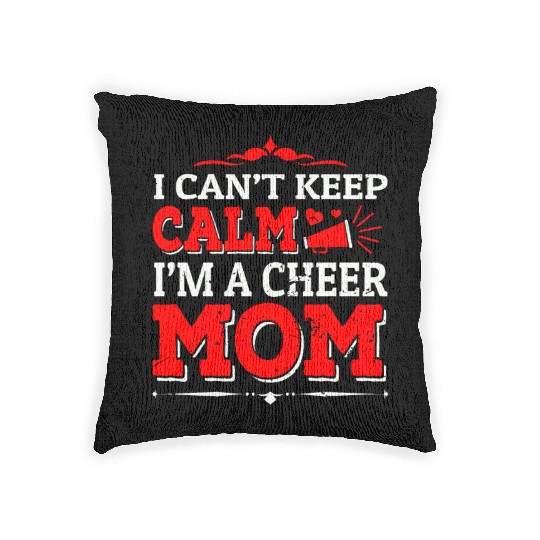 Keep Calm Cheer Mom Cheerleading Mother's Day Woven Pillows