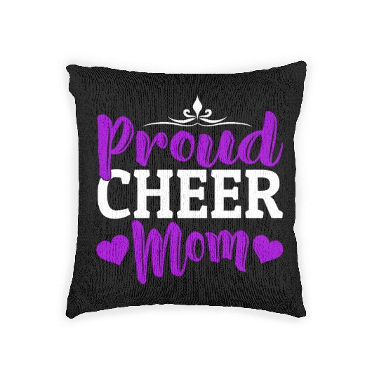 Proud Cheer Mom Cheerleading Mommy Mother's Day Woven Pillows