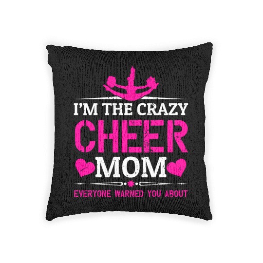 Crazy Cheer Mom Cheerleading Mommy Mother's Day Woven Pillows