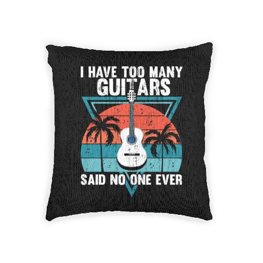 Guitar Player Funny Woven Pillows Guitarist Musician Woven Pillows