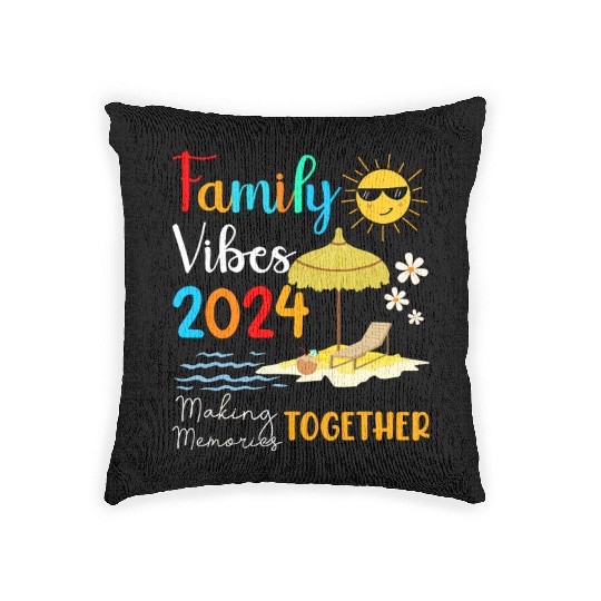 Family Cruise Ship Vacation Trip 2024 Family Woven Pillows