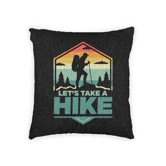 Let's Take A Hike Hiking Hiker Woven Pillows