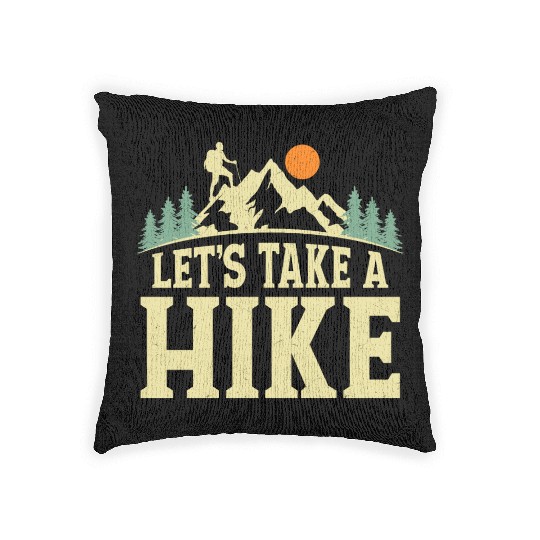 Let's Take A Hike Hiker Hiking Woven Pillows
