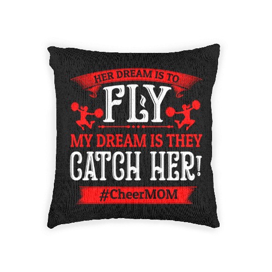 Dream Cheer Mom Cheerleading Mommy Mother's Day Woven Pillows