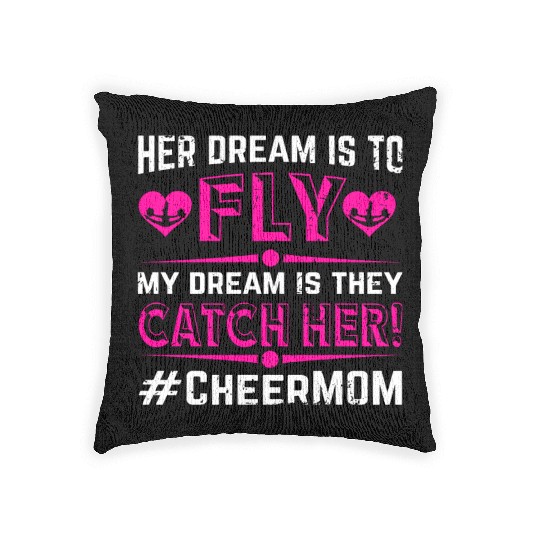 Dream Cheer Mom Cheerleading Mommy Mother's Day Woven Pillows