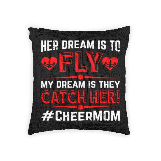 Dream Cheer Mom Cheerleading Mommy Mother's Day Woven Pillows