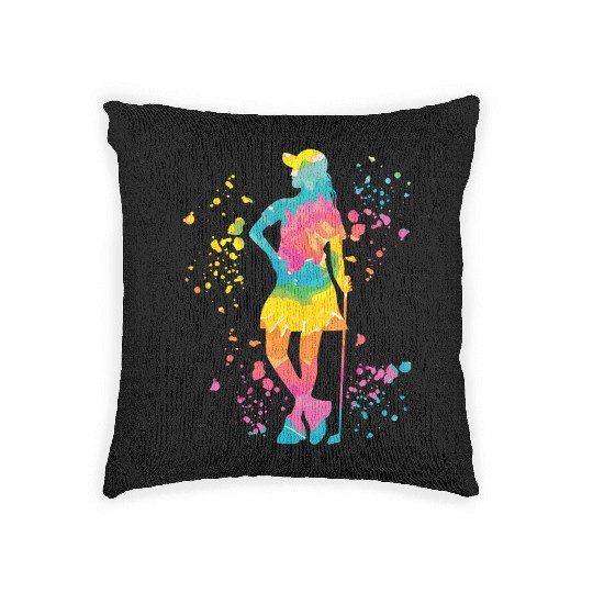 Golfer Colorsplash Kids Miniature Golf Woven Pillows