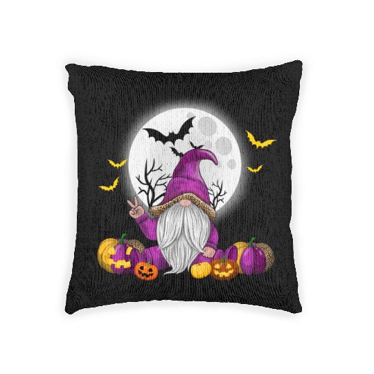 Halloween Gnomes, Happy Halloween Woven Pillows