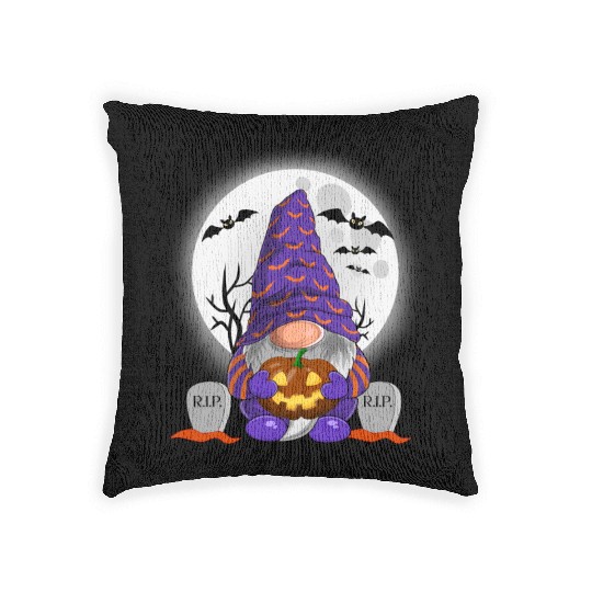 Halloween Gnomes, Happy Halloween Woven Pillows