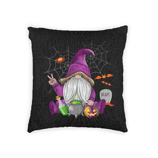 Halloween Gnomes, Happy Halloween Woven Pillows