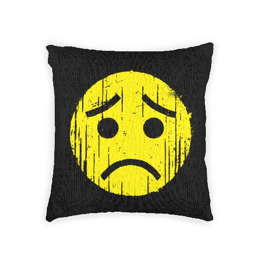 Depressed Emoticon Woven Pillows