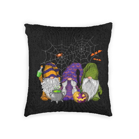 Halloween Gnomes, Happy Halloween Woven Pillows