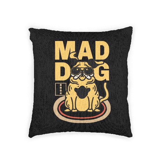 Mad Dog Animal Woven Pillows