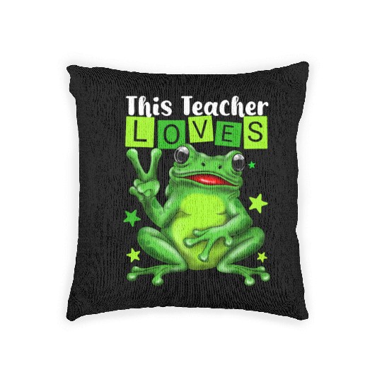 Biology Teachers: This Teacher Loves Frog Woven Pillows