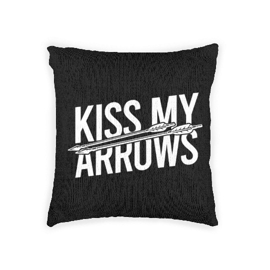 Archery Archer Kiss my arrows Woven Pillows