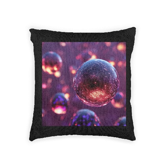 Purple Orbs Woven Pillows