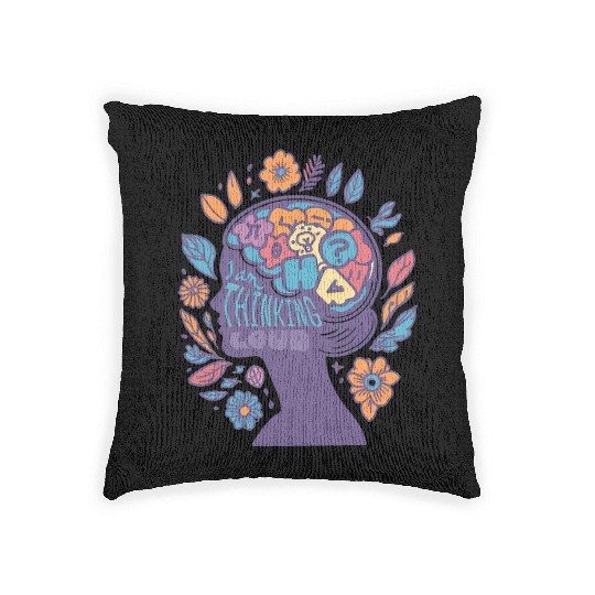 INTROVERTED GIRL: I am thinking LOUD, graphic Woven Pillows