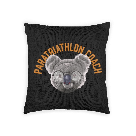 Koalified Paratriathlon Coach Triathlete Funny Woven Pillows