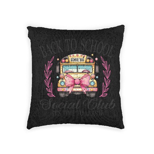 Back to School Bus Soociial Clubb Retro Woven Pillows