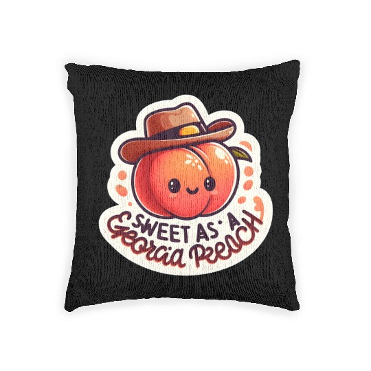 Sweet as a Georgia Peach Sticker Woven Pillows