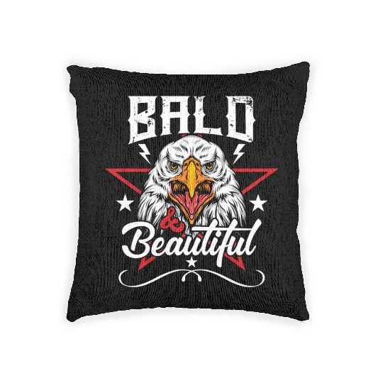 Bald & Beautiful American Eagle with Stars and Woven Pillows