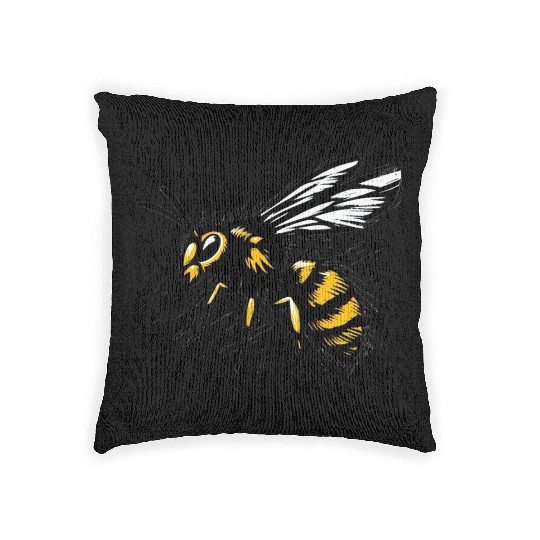 Two Color Wasp Insect Art 1 Woven Pillows