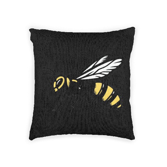 Two Color Wasp Insect Art Woven Pillows