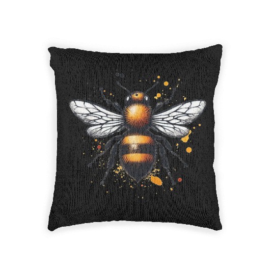 Honey Bee Insect Art Woven Pillows