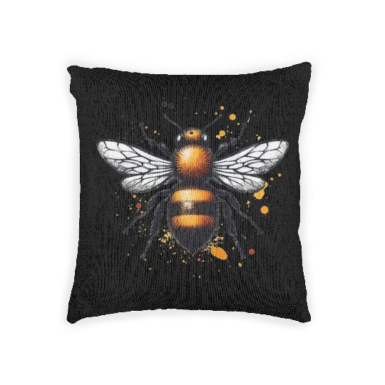 Honey Bee Insect Art Woven Pillows