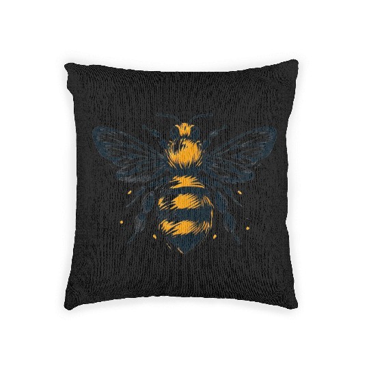 Honey Bee Insect Art 2 Woven Pillows