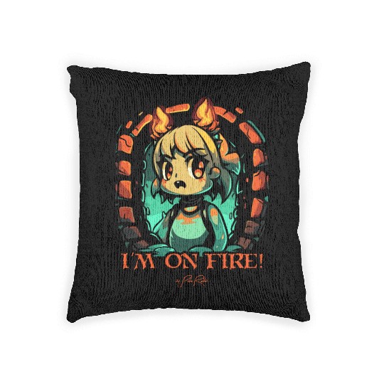 I Am on Fire in the Dungeon Woven Pillows