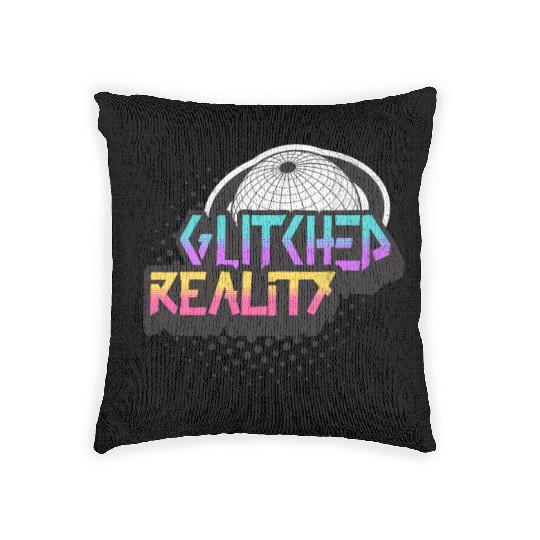 Glitched Reality - Futuristic Y2K Streetwear Woven Pillows