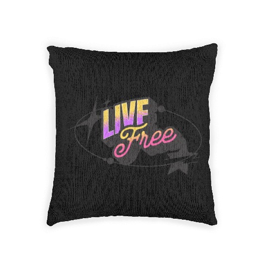 Live Free - Vibrant Y2K Streetwear Woven Pillows