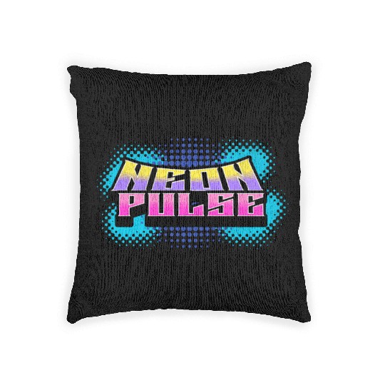 Neon Pulse - Vibrant Y2K Streetwear Vibes Woven Pillows
