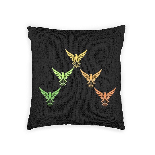 Black And White Illustrated Eagle Woven Pillows