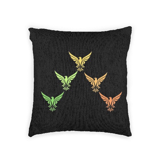 Black And White Illustrated Eagle Woven Pillows