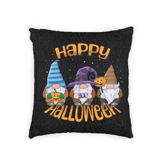 Happy Halloween Gnomes Woven Pillows