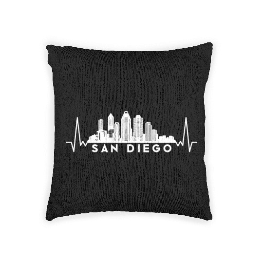 Heartbeat Skyline USA San-Diego Woven Pillows
