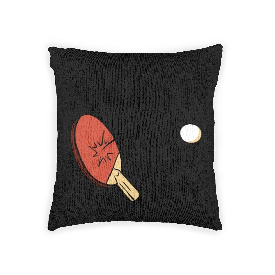 Ping Pong Paddle and Ball Smash Woven Pillows