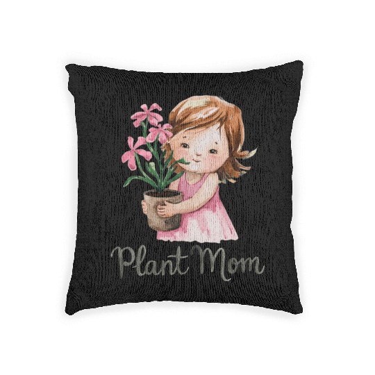 plant mom Woven Pillows