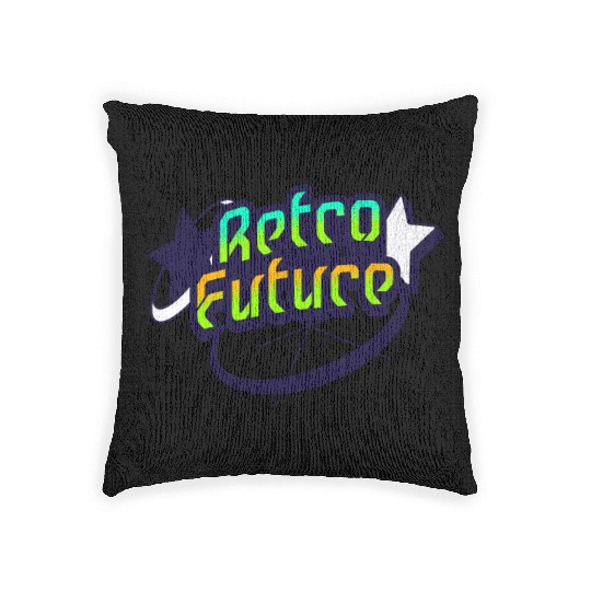 Retro Future - Neon Streetwear for Y2K lovers Woven Pillows