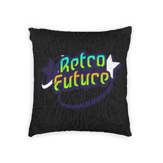 Retro Future - Neon Streetwear for Y2K lovers Woven Pillows