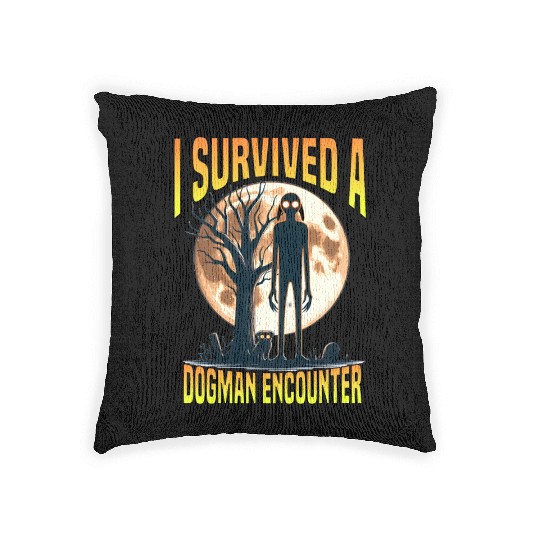 i survived a dogman encounter Woven Pillows