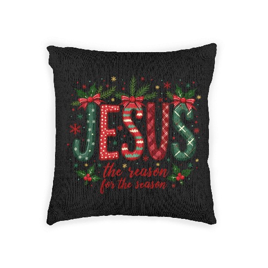 Jesus Is The Reason For The Season Christmas Art Woven Pillows
